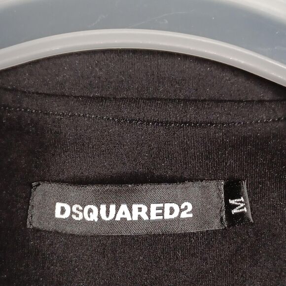 Dsquared2 Full Zip Track Jacket Mens Medium Black Logo Tape Maple Made Italy - Picture 9 of 16